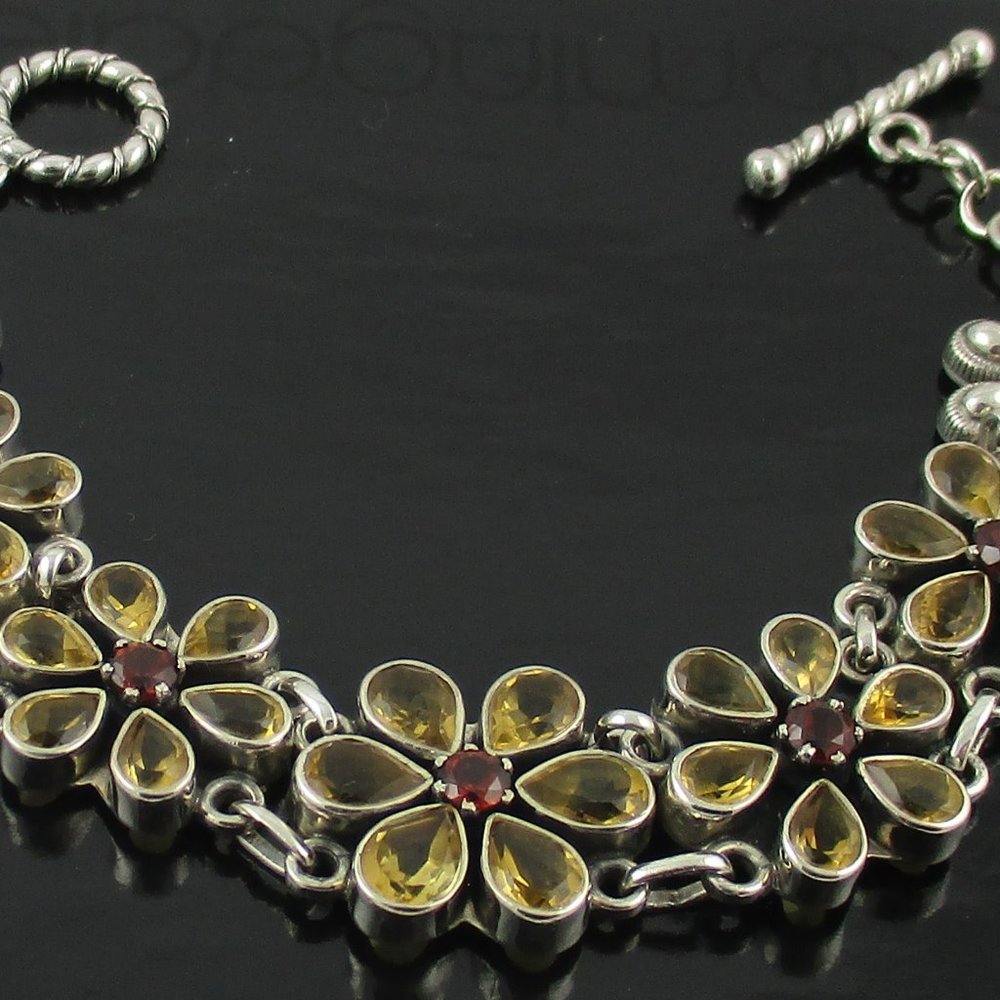 Citrine & Garnet Artisan Crafted 8.70ct Bracelet